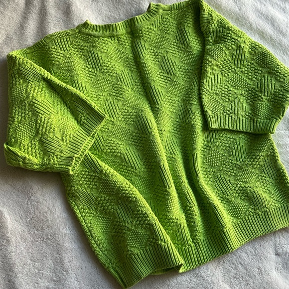 Green Textured Vintage Sweater - Picture 2 of 4